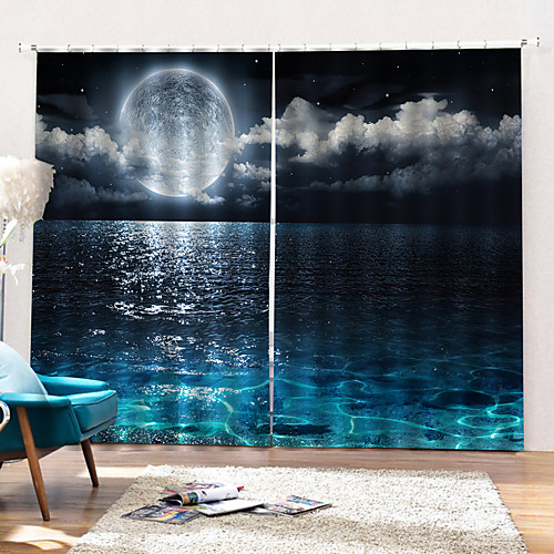 

3D Print Privacy Two Panels Curtain Living Room Curtains