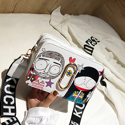 

Women's Zipper PU(Polyurethane) / PU Crossbody Bag Black / White / Silver