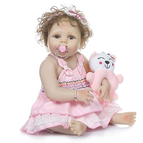 

NPKCOLLECTION 24 inch Reborn Doll Baby Baby Girl lifelike Gift Artificial Implantation Blue Eyes Full Body Silicone Silica Gel Vinyl with Clothes and Accessories for Girls' Birthday and Festival Gifts