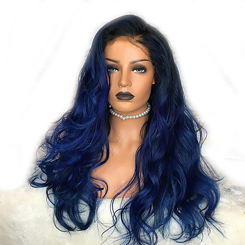 

Synthetic Wig Body Wave Layered Haircut Wig Very Long Black / Blue Synthetic Hair 58~62 inch Women's New Arrival Blue