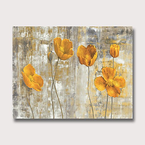 

Oil Painting Hand Painted Horizontal Abstract Floral / Botanical Modern Rolled Canvas (No Frame)