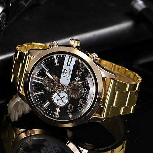 

Men's Dress Watch Quartz Casual Watch Analog Classic - Black Gold