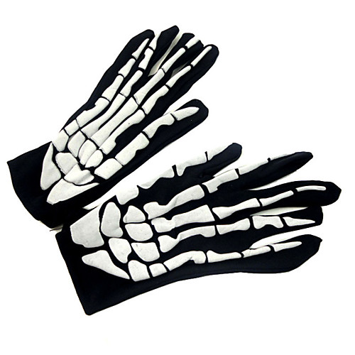 

Skeleton / Skull Gloves Halloween Props Masquerade Adults' Men's Cosplay Halloween Halloween Carnival Masquerade Festival / Holiday Fabric Black Men's Women's Easy Carnival Costumes Color Block Skull
