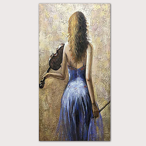 

Oil Painting Hand Painted - Abstract Abstract Portrait Modern Rolled Canvas