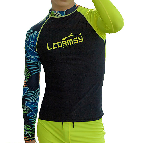 

LCDRMSY Men's Rash Guard Sun Shirt Swim Shirt UV Sun Protection Quick Dry Long Sleeve Swimming Water Sports Patchwork Summer / High Elasticity