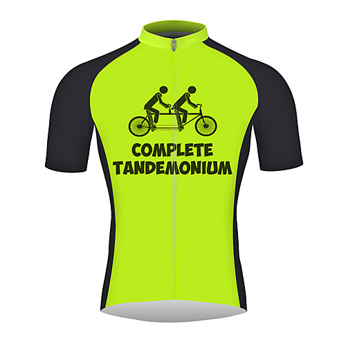 

21Grams Funny Humor Men's Short Sleeve Cycling Jersey - Black / Green Bike Jersey Top Breathable Quick Dry Reflective Strips Sports 100% Polyester Mountain Bike MTB Road Bike Cycling Clothing Apparel