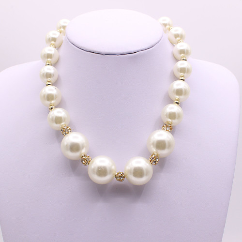 

Pearl Necklace Women's Classic Pearl Imitation Pearl Artistic Elegant Cute White 405 cm Necklace Jewelry 1pc for Wedding Gift Engagement Round