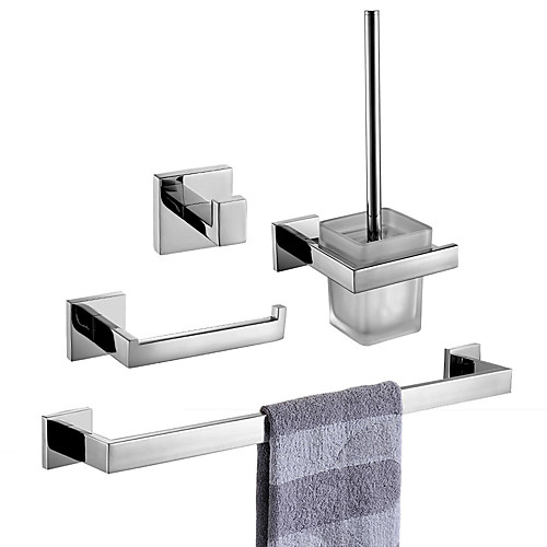 

Bathroom Accessory Set / Towel Bar / Toilet Brush Holder New Design / Creative Contemporary / Traditional Stainless Steel A Grade ABS / Stainless Steel / Metal 4pcs - Bathroom Wall Mounted