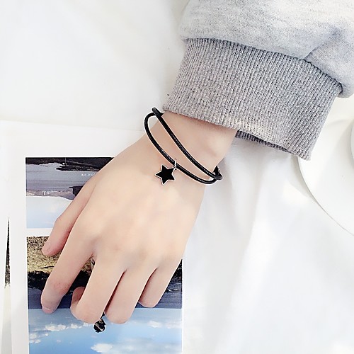 

Women's Bracelet Geometrical Star Simple Sweet Elegant PU(Polyurethane) Bracelet Jewelry Black / Blue For Gift School Street Work