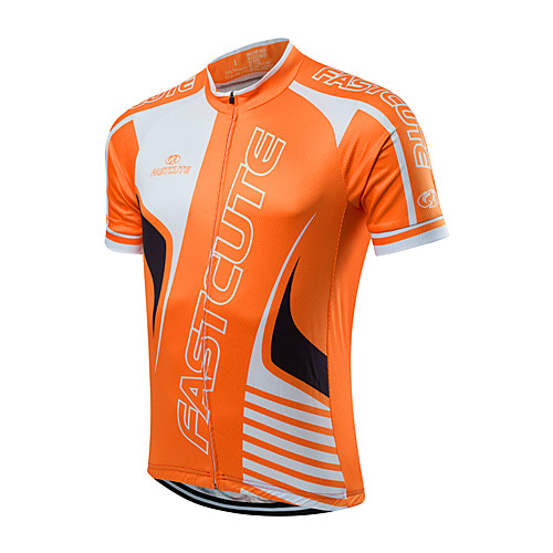 

FUALRNY Men's Short Sleeve Cycling Jersey Orange Blue Bike Jersey Top Mountain Bike MTB Road Bike Cycling Breathable Quick Dry Moisture Wicking Sports Clothing Apparel / Stretchy