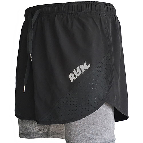 

Men's Running Shorts Athletic Shorts Bottoms 2 in 1 Fitness Gym Workout Marathon Running Lightweight Breathable Power Flex Sport Solid Colored Black Blue Pale Blue / Stretchy