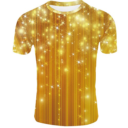 

Men's 3D T-shirt Basic Daily Wear Round Neck Yellow / Short Sleeve