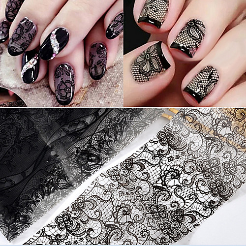

10 pcs Lace Stickers Romantic Series nail art Manicure Pedicure Slim design Stylish / Vintage Daily / Festival / PVC(PolyVinyl Chloride)