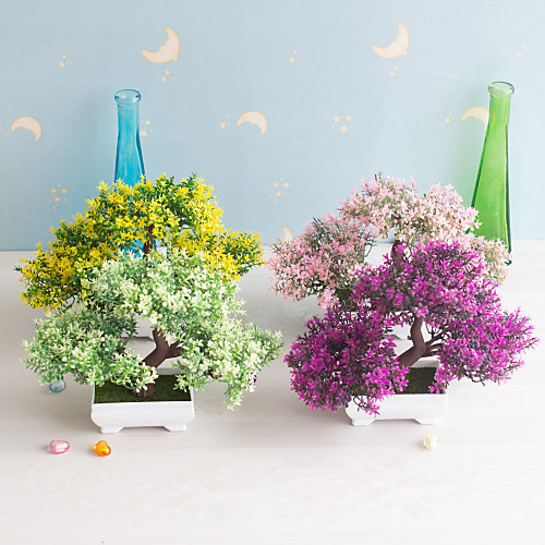 

1Pc Simulation Christmas Tree Bonsai Plastic Green Plant Fake Flower Pot Planting Small Home Decorations Desktop Ornaments