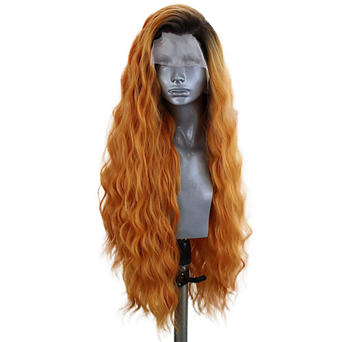 

Synthetic Lace Front Wig Wavy Side Part Lace Front Wig Ombre Long Ombre Color Synthetic Hair 18-24 inch Women's Adjustable Heat Resistant Party Ombre