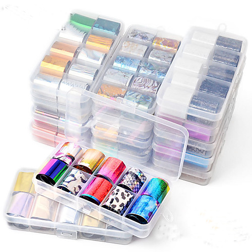 

HNUIX 10 colours Nail Art star transfer paper hot sale Rainbow sky Japanese style nail foil sticker nail polish adhesive sticker