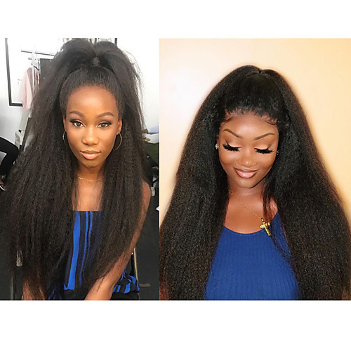 Remy Human Hair Full Lace Lace Front Wig Middle Part Style