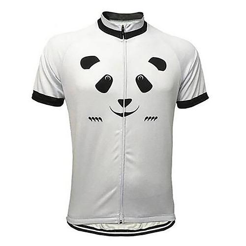 

21Grams Panda Animal Men's Short Sleeve Cycling Jersey - Black / White Bike Jersey Top Breathable Quick Dry Moisture Wicking Sports Terylene Mountain Bike MTB Road Bike Cycling Clothing Apparel