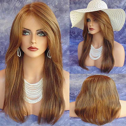 

Synthetic Wig Straight Side Part Wig Medium Length Medium Auburn#30 Synthetic Hair 20 inch Women's Heat Resistant Classic Natural Dark Brown Dark Brown Gold Blonde Ombre