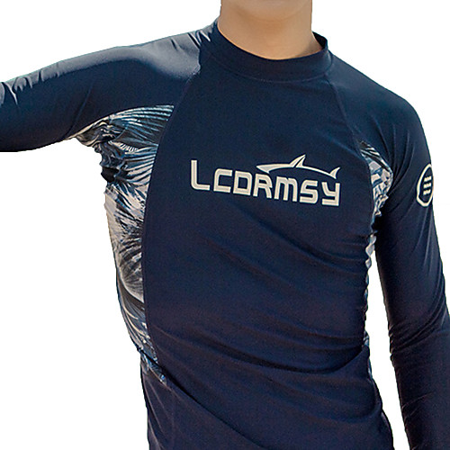 

LCDRMSY Men's Rash Guard Sun Shirt Swim Shirt UV Sun Protection Quick Dry Long Sleeve Swimming Water Sports Patchwork Summer / High Elasticity