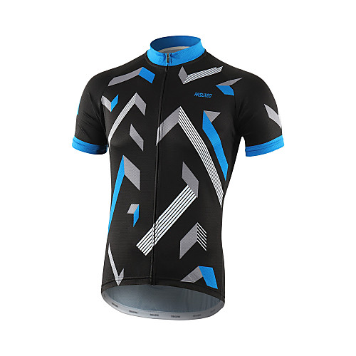 

Arsuxeo Men's Short Sleeve Cycling Jersey Black Bike Jersey Top Mountain Bike MTB Road Bike Cycling Breathable Quick Dry Moisture Wicking Sports Clothing Apparel / Micro-elastic / Triathlon