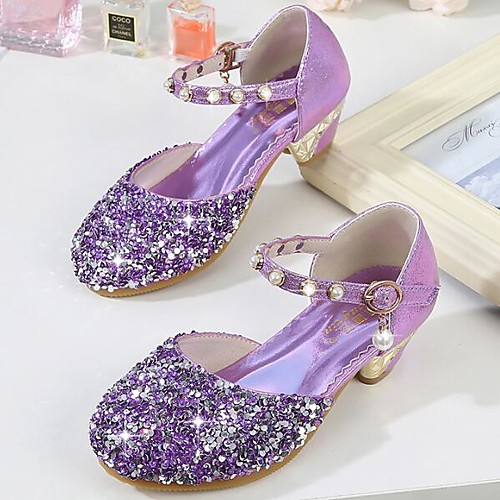 purple high heels for kids