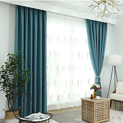 

Blackout Two Panels Curtain Living Room Curtains / Jacquard