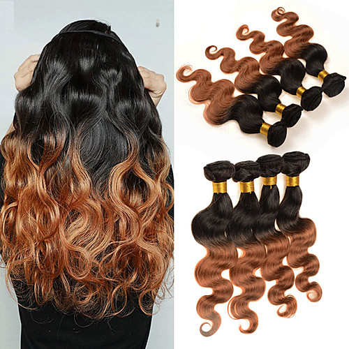 

4 Bundles Hair Weaves Brazilian Hair Body Wave Human Hair Extensions Virgin Human Hair Human Hair 400 g Natural Color Hair Weaves / Hair Bulk 8-30 inch Ombre Odor Free Party Extention / 10A