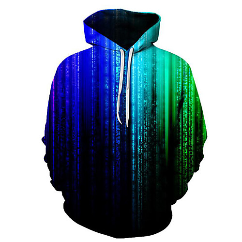 

Men's Plus Size Hoodie Striped 3D Rainbow Hooded Casual Party Hoodies Sweatshirts Rainbow