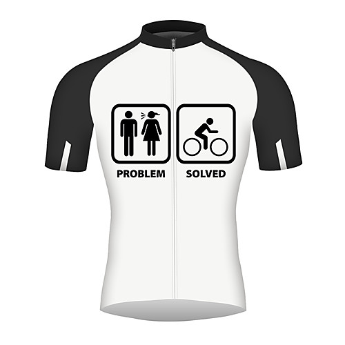 

21Grams Men's Short Sleeve Cycling Jersey Spandex BlackWhite Bike Jersey Top Mountain Bike MTB Road Bike Cycling Breathable Quick Dry Sports Clothing Apparel / Micro-elastic / Triathlon