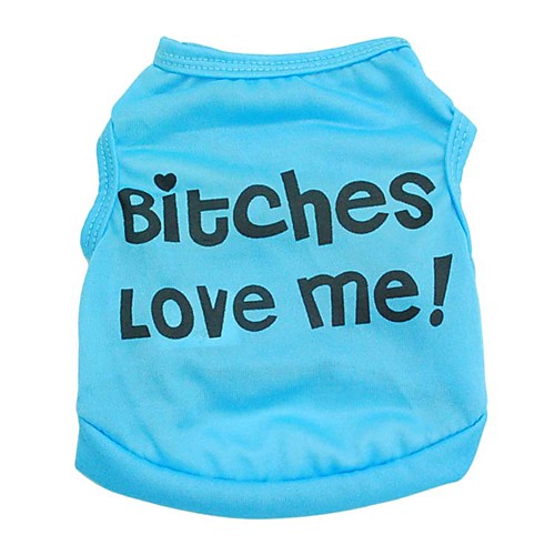 

Dog Shirt / T-Shirt Vest Puppy Clothes Quotes & Sayings Sweet Style Casual / Daily Dog Clothes Puppy Clothes Dog Outfits Blue Pink Costume for Girl and Boy Dog Polyester XS S M L