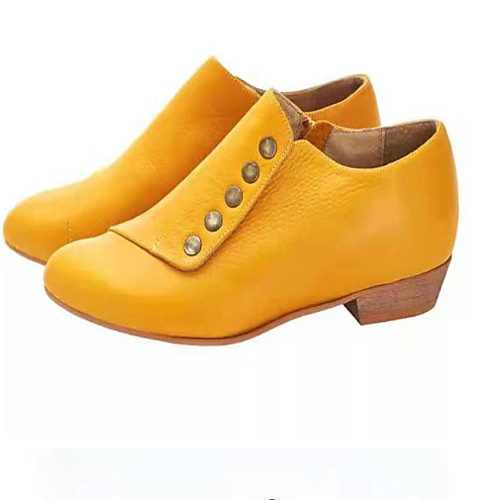 

Women's Boots Comfort Shoes Block Heel Pointed Toe PU Booties / Ankle Boots Summer Black / Yellow / Green