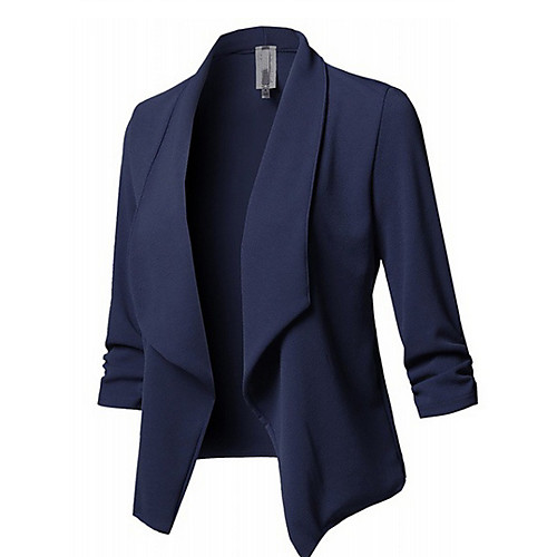 

Women's Blazer, Solid Colored V Neck Polyester Black / Wine / White