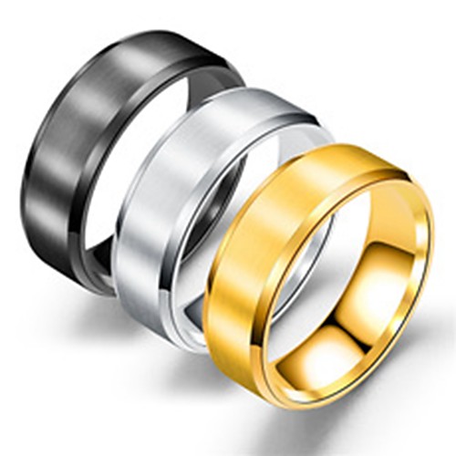 

Men's Band Ring Ring Tail Ring 1pc Gold Black Silver Titanium Steel Circular Basic Fashion Party Daily Jewelry Cool