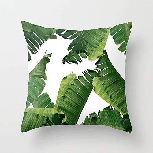 

Tropical Plants Pillow Case Polyester Decorative Pillowcases Green Leaves Throw Pillow Cover Square 4545cm Home Decor