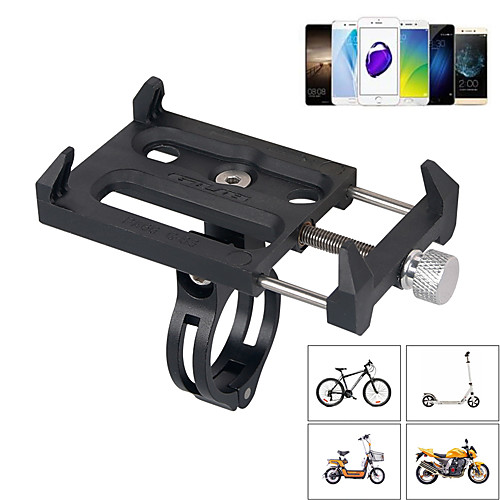 

Bike Phone Mount Adjustable / Retractable Anti-Slip Phone Holder for Road Bike Mountain Bike MTB Motorcycle Aluminium Alloy PP iPhone X iPhone XS iPhone XR Cycling Bicycle Black