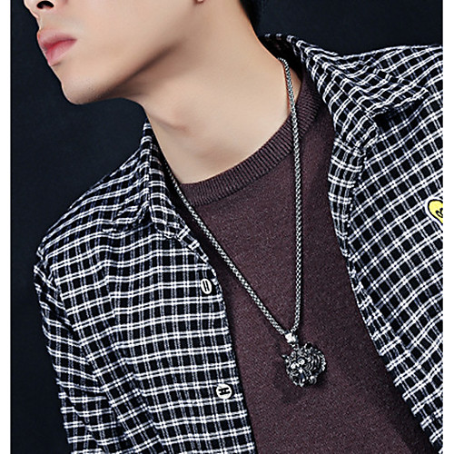 

Men's Pendant Necklace Classic Tiger Fashion Stainless Steel Gold Black Silver 60 cm Necklace Jewelry 1pc For Gift Daily
