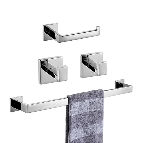 

Towel Bar / Toilet Paper Holder / Robe Hook Premium Design / Creative Contemporary / Traditional Stainless Steel A Grade ABS / Stainless Steel / Metal 4pcs - Bathroom Wall Mounted