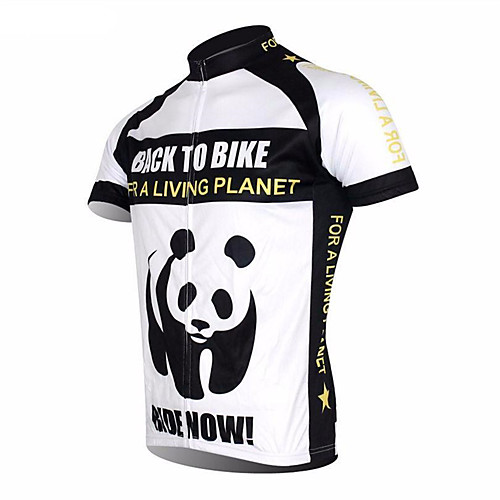 

21Grams Animal Panda Men's Short Sleeve Cycling Jersey - Black / White Bike Jersey Top Breathable Moisture Wicking Quick Dry Sports Polyester Elastane Terylene Mountain Bike MTB Road Bike Cycling