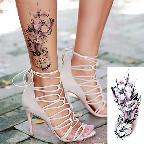 

5 pcs sexy romantic dark rose flowers Tattoo sleeve flash henna tattoos fake Waterproof temporary tattoos stickers translated tattoos