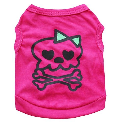 

Dogs Shirt / T-Shirt Vest Dog Clothes Fuchsia Costume Dalmatian Corgi Beagle Cotton Classic Skull Sweet Style Casual / Daily XS S M L