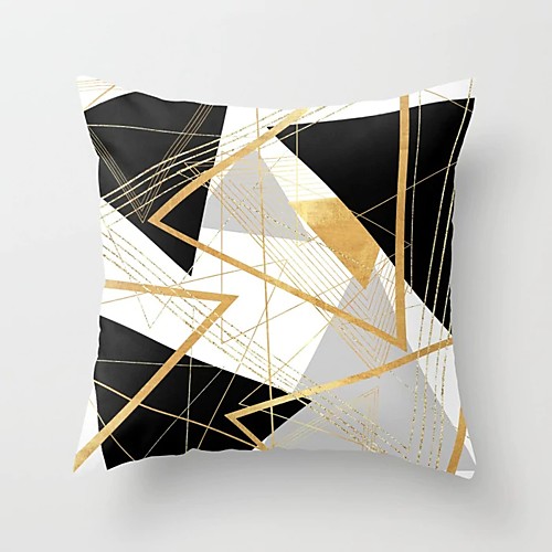 

Set of 1 Polyester Pillow Cover, Geometic Modern Square Traditional Classic Throw Pillow