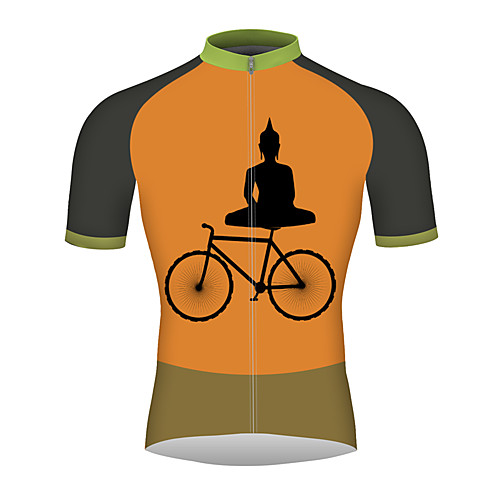 

21Grams Men's Short Sleeve Cycling Jersey Orange Bike Jersey Top Mountain Bike MTB Road Bike Cycling Breathable Quick Dry Reflective Strips Sports Clothing Apparel / Micro-elastic / Triathlon