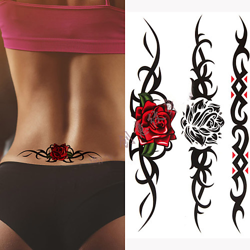 

3 pcs Wounded lonely wolf Waterproof Temporary Tattoos Men Sad Animal Temporary Tattoo tatouage Rose fake tattoo sleeve tatoo sticker