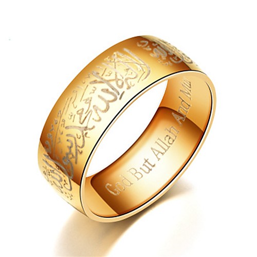 

Men's Women's Band Ring Ring Tail Ring 1pc Black Silver Blue Titanium Steel Circular Basic Fashion Gift Daily Jewelry Faith Prayer Cool