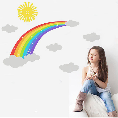 

Rainbow Pvc Self-Adhesive Wallpaper For Children'S Bedroom Art Decoration Wallpaper Decorative Wall Stickers - Animal Wall Stickers / Plane Wall Stickers Still Life / Animals Kids Room / Nursery