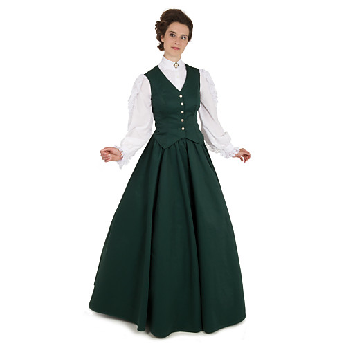 

Duchess Cerridwen Goddess Victorian 1910s Edwardian Vacation Dress Dress Party Costume Prom Dress Women's Feather Costume Green Vintage Cosplay Daily Wear Long Sleeve Floor Length Ball Gown Plus Size