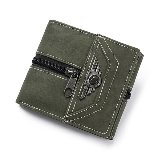 

Men's PU(Polyurethane) / PU Wallet Solid Color Black / Army Green / Coffee