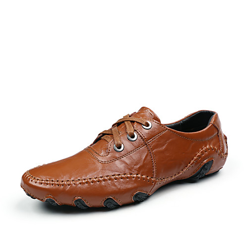 

Men's Fall / Spring & Summer Daily Outdoor Oxfords Walking Shoes Cowhide Breathable Wear Proof Black / Brown