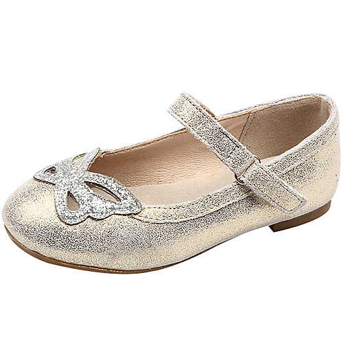 

Girls' Ballerina / Children's Day Cowhide Flats Little Kids(4-7ys) Black / Gold / Gray Spring / Summer